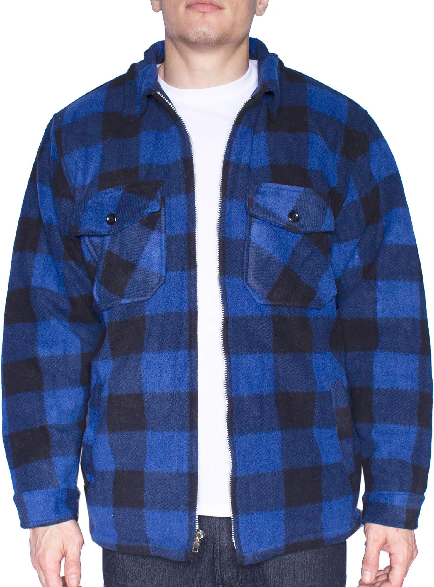 Men's Buffalo Plaid Polar Fleece Jacket