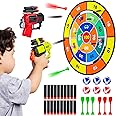 29" Dart Board for Kids - Double Sided Shooting Games with 2 Toy Guns, 6 Sticky Balls and Darts, Indoor Outdoor Party Sport Toys for 3 4 5 6 7 8 Years Old Boys Girls
