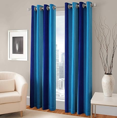 Buy Homecrust 2 Shades Curtains Plain Color Window Eyelet Curtain