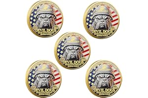 SNKVAUP USMC 250th Anniversary Challenge Coin – Double-Sided Marine Corps Commemorative with Bulldog & Iwo Jima – Military Gift for Veterans & Collectors (5PCS)