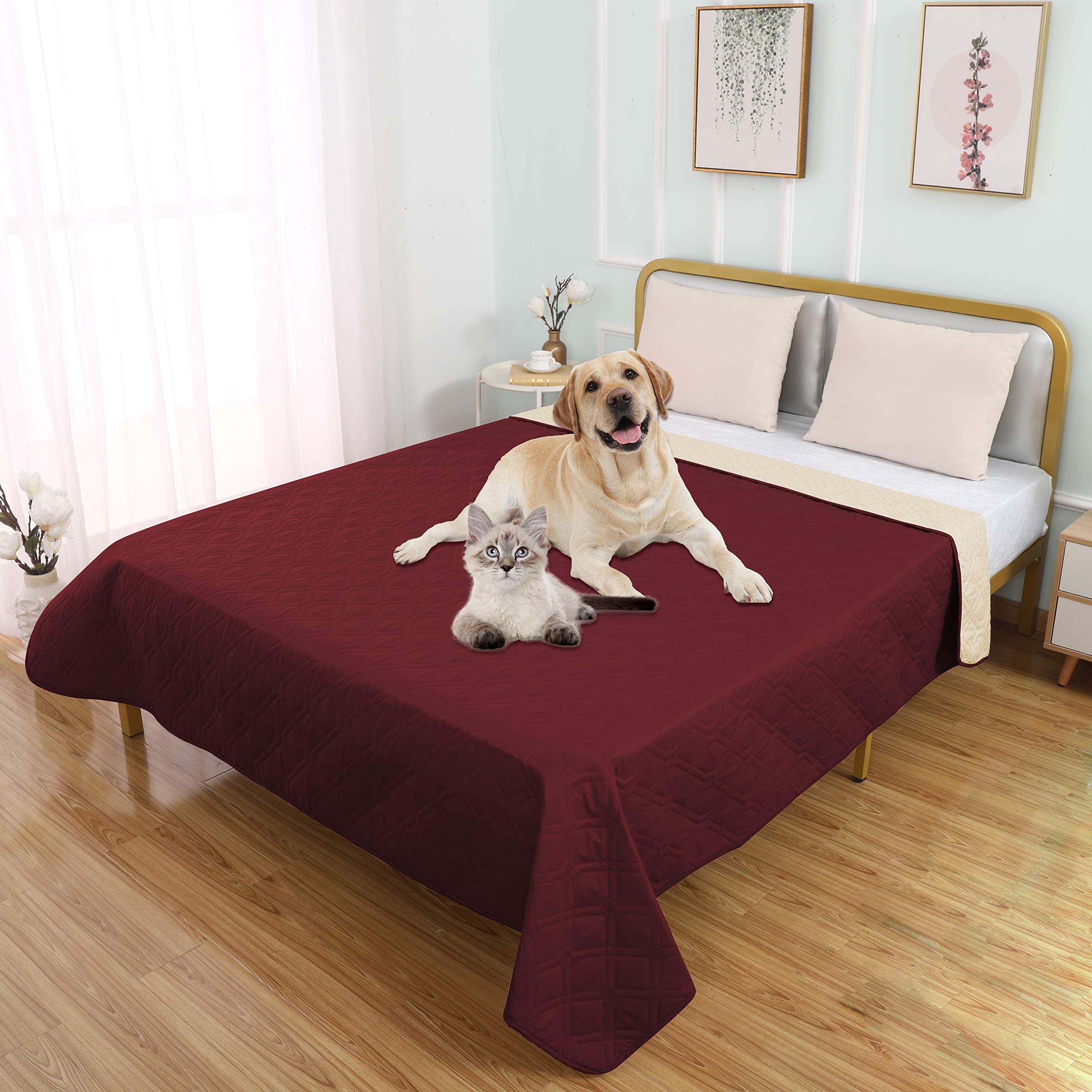 SUNNYTEXWaterproof Dog Bed Cover Dog Mat Pet Pad Pet Blanket for Couch Sofa Bed Mat Anti-Slip Furniture Protrctor