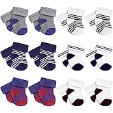 Twistover 10 Pairs Preemie Baby Terry Cotton Turn Cuff Socks for Newborn Girls Boys - Nicu