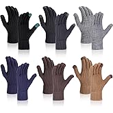 Cutecrop Winter Gloves for Women Men Warm Fleece Lined Knit Touch Screen Gloves Adult Winter Cold Weather Outdoor Activities