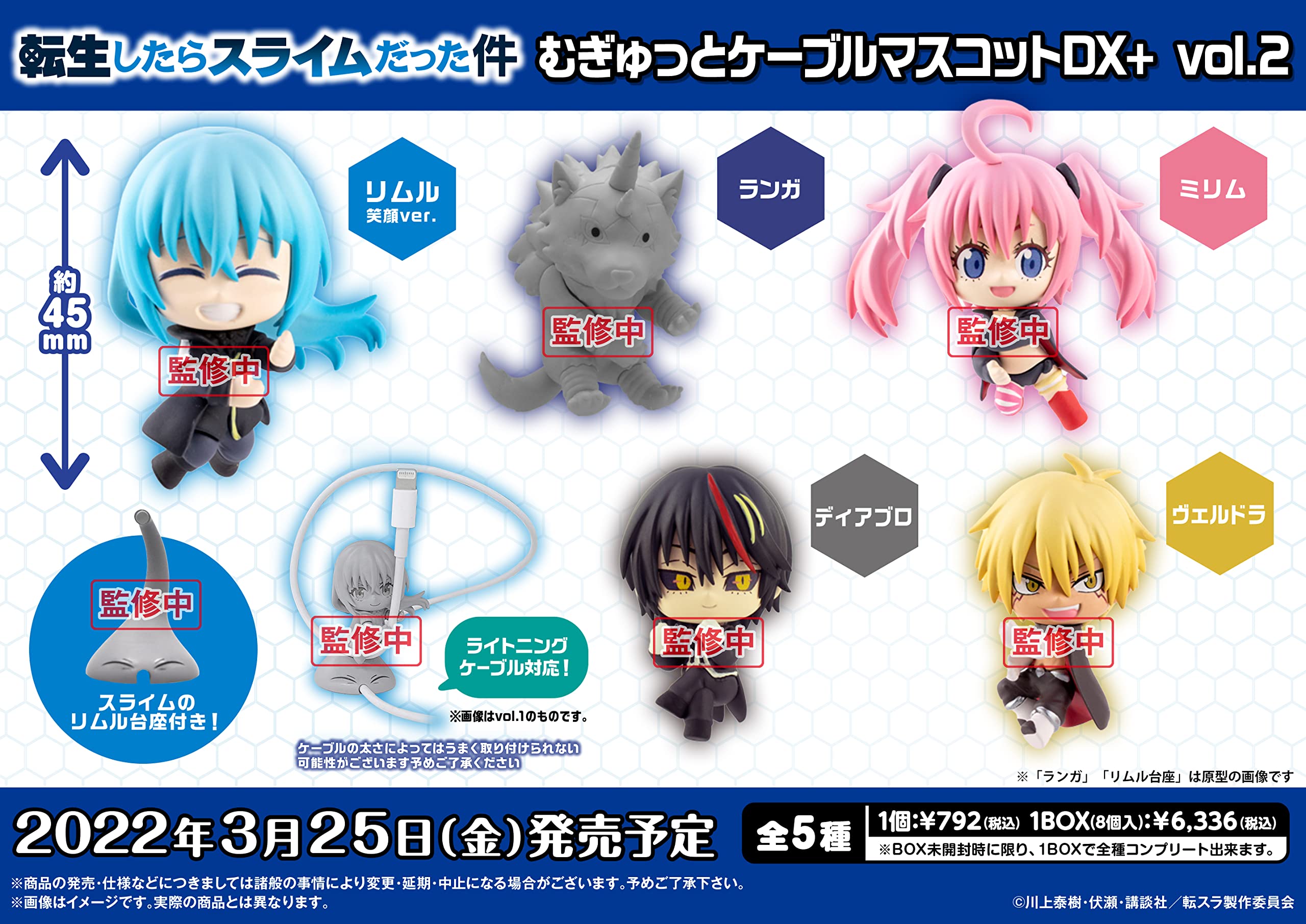 BUSHIROAD CREATIVE That Time I Got Reincarnated as a Slime Mugitto Cable Mascot DX+ vol.2 (One Random)