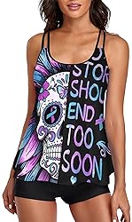 Omichic Women's Loose Bathing Suits Tankini Top