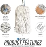 TDBS Pack of 2 PY.10 Pure Yarn Cotton Mop Heads with Galvanised Socket view 2