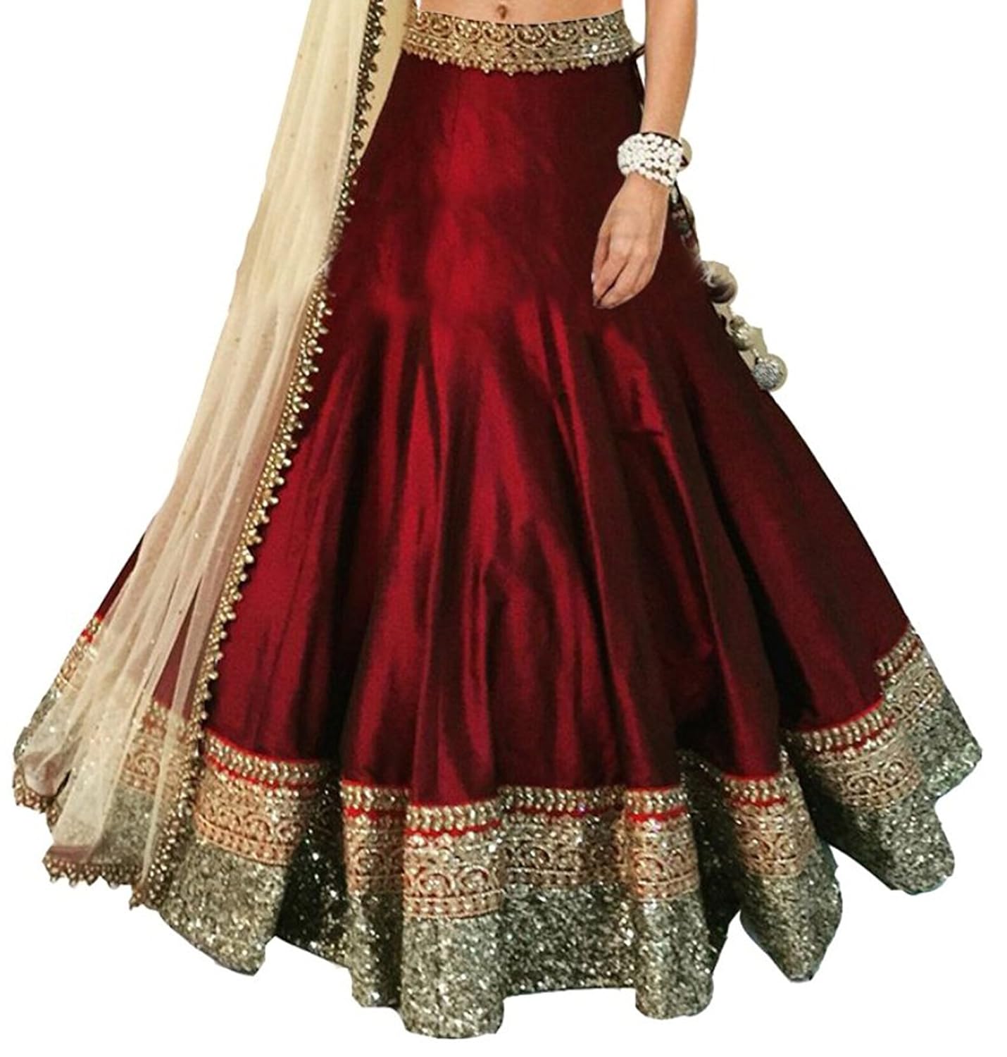 fashion world cotton silk lehenga choli (fasw01_red_free size)