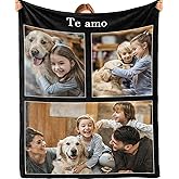 Bemaystar Custom Photo and Text Blanket - Personalized Gifts for Women Men Family, Custom Blankets, Personalized with Photo, Collage Blanket, Father's