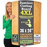 4XL Bamboo Butcher Block Cutting Board - Extra Large Cutting Boards for Kitchen 36 x 24 - Wood Countertop 24 x 36 Cutting Board - Single Tone