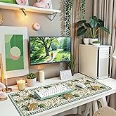 iCasso Large Desk Pad,Aesthetic Computer Mouse Pad for Desktop,Anti-Slip Rubber Base Keyboard mat,Cute Desk Mat for Women,Large Desk Cover Mat Work from Office Home School
