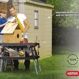 Keter Factor 8x11 Resin Shed Wood Texture Window Lockable Pad Extended Roof view 7