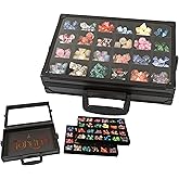 Forged Dice Co. Dice Display Case and Rolling Tray with 2 Removable Divided Dice Trays - Storage Box Holds up to 480 Metal or Plastic Polyhedral Dice Sets - Great for Dice Collectors or RPG D&amp;D Games
