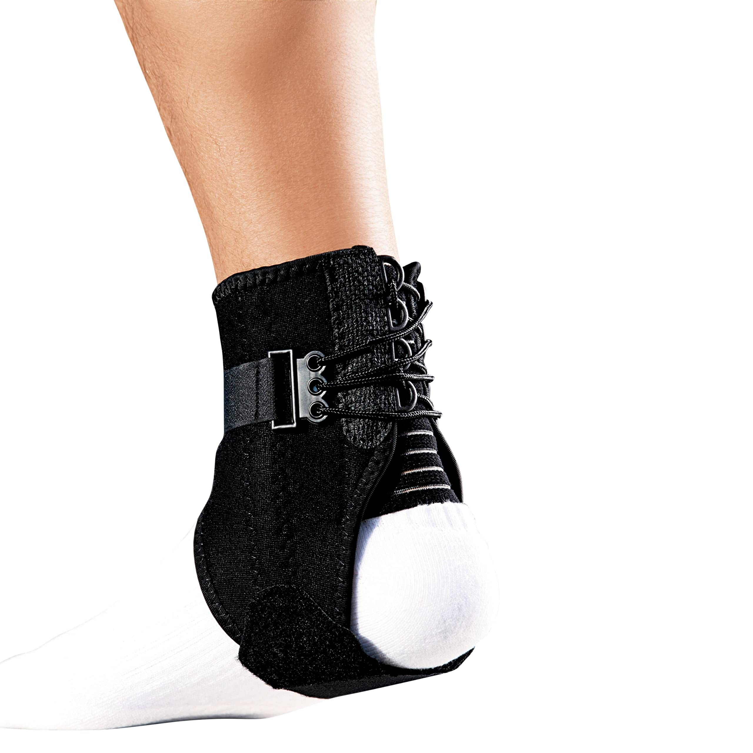 ACE Ankle Brace with Side Stabilizers, Adjustable, Black, 1/Pack