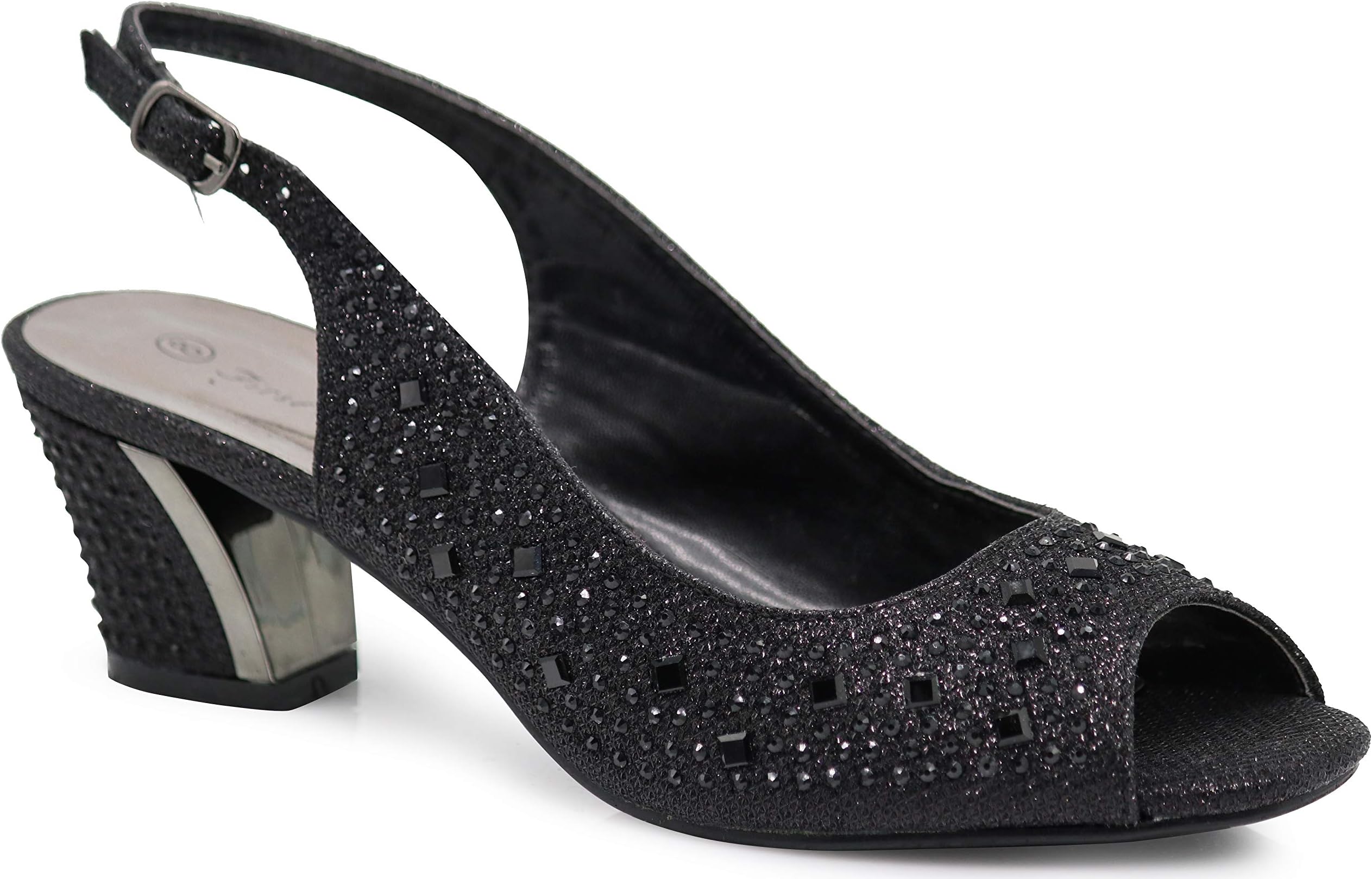 Enzo Romeo Lime01 Womens Open Toe Low Heel Wedding Rhinestone Wedge Sandal Shoes