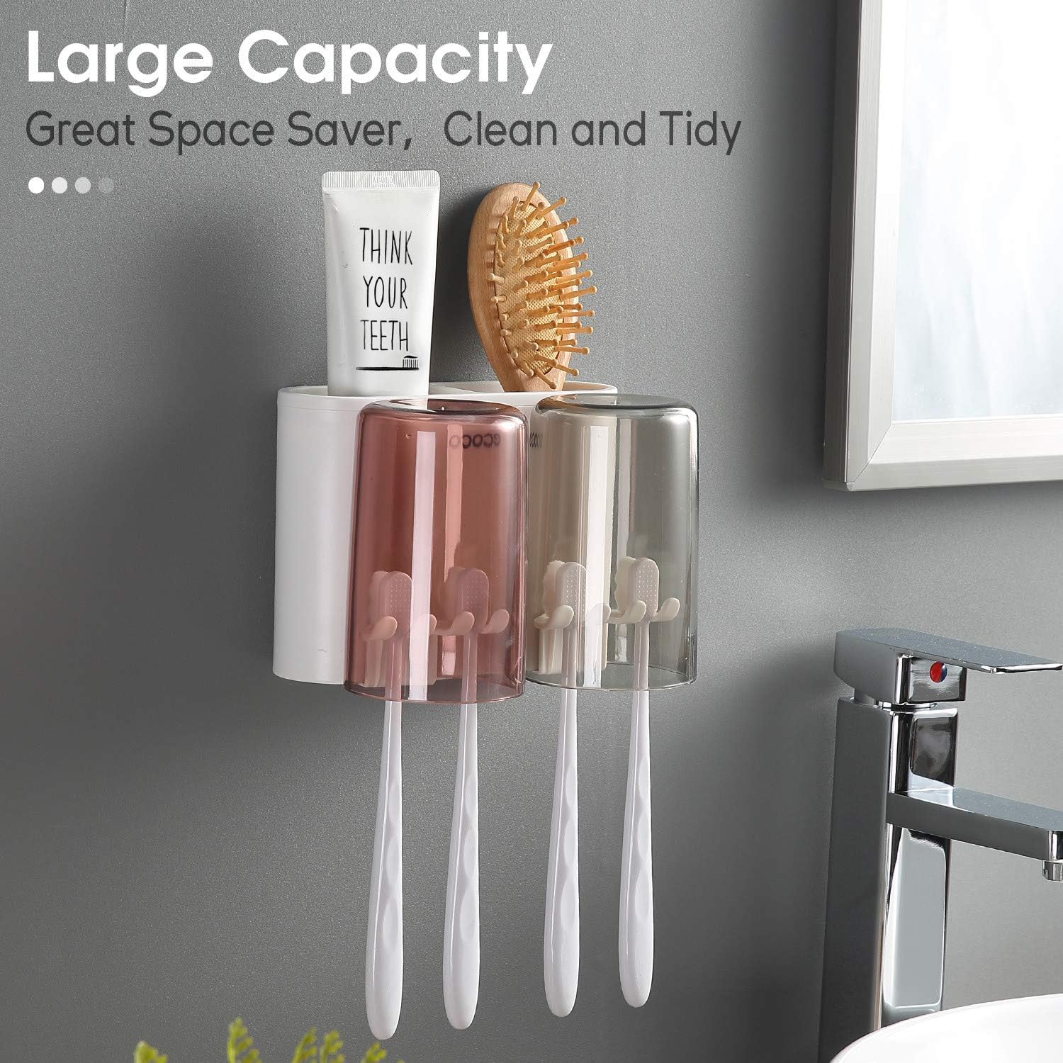 iHave Toothbrush Holder, Couple Toothbrush Holder Wall Mounted Set, Electric Toothbrush Holder for Bathroom: Home & Kitchen