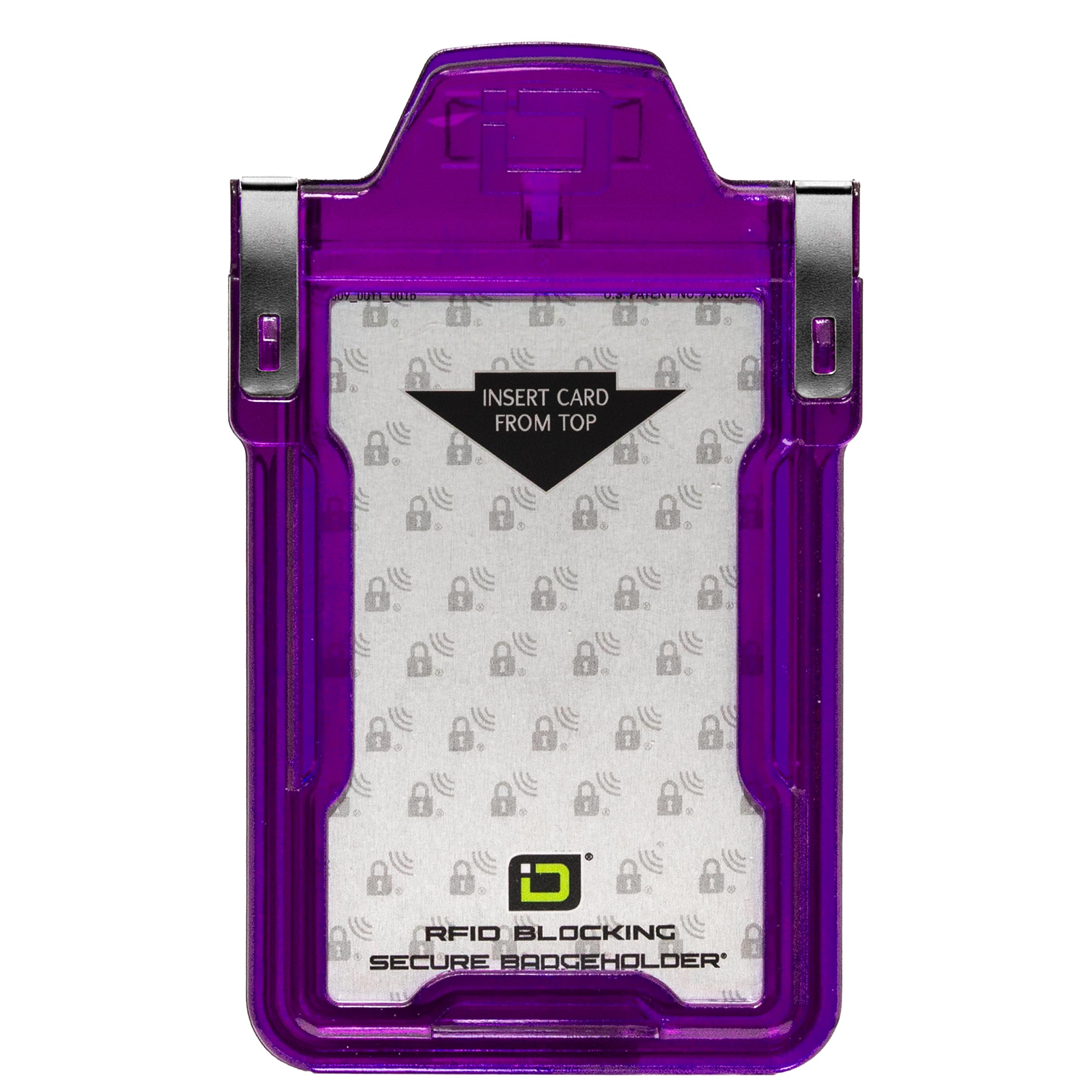 ID Stronghold RFID Blocking Plastic Card Holder Classic, Badge Holder - FIPS Approved - 100% USA Made (Purple)