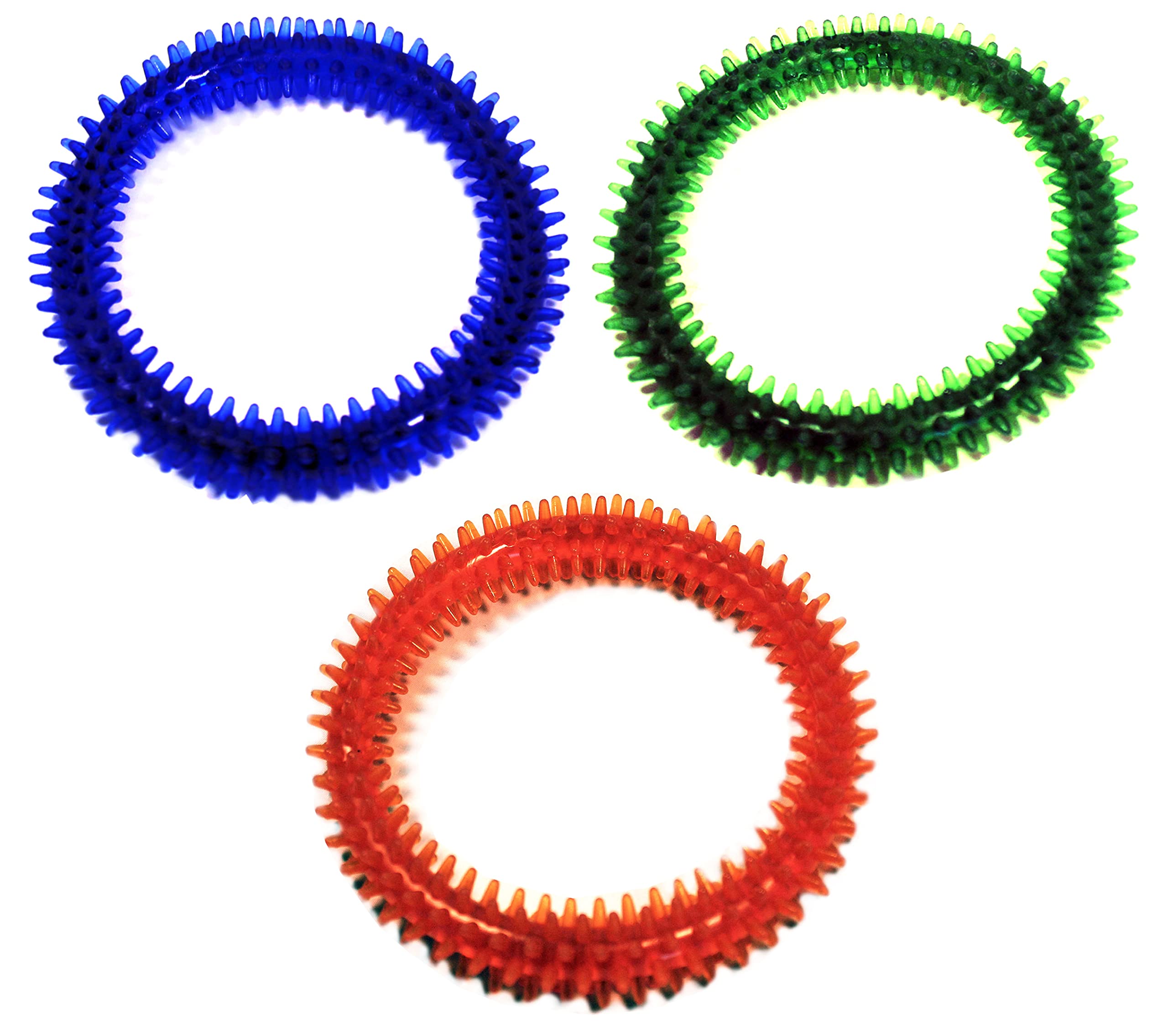 Honeey Puppy Biting Dog Chew Ring Toy Dental Soft Rubber Teething Training, Dogs less than 10kg (6x Mixed Rings - 2 of each) — image 1