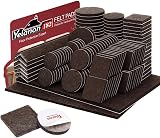 Yelanon Felt Furniture Pads 182 Pcs Self Adhesive Anti Scratch Brown