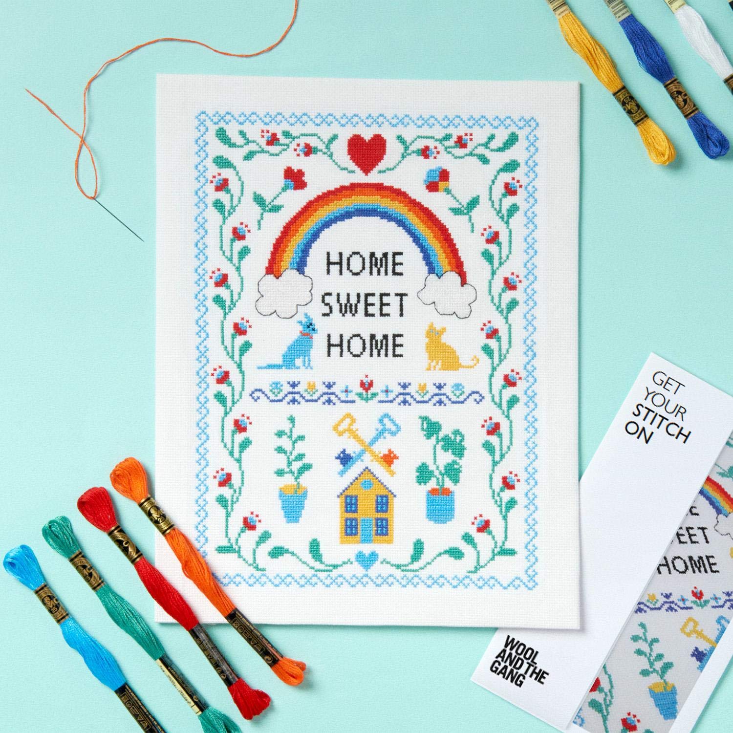 Wool and the Gang Home Sweet Home, Easy Cross-Stitch Kit