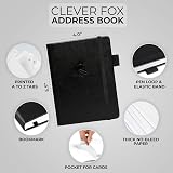 Clever Fox Address Book with Alphabetic Tabs PU Leather Black 10.5x14cm view 2