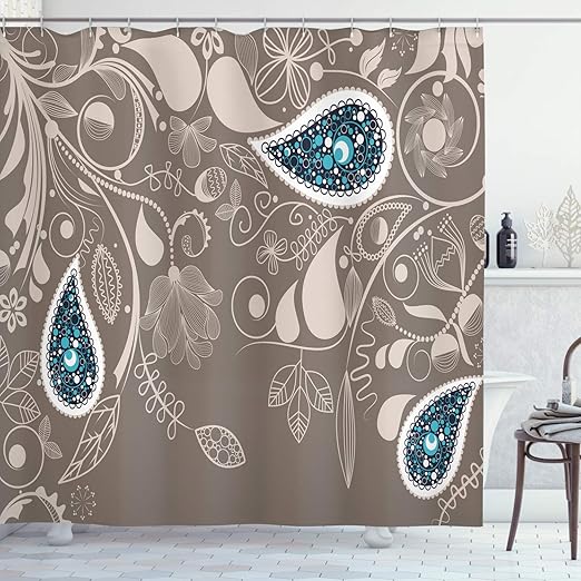 Amazon Com Ambesonne Paisley Shower Curtain Oriental Motifs With