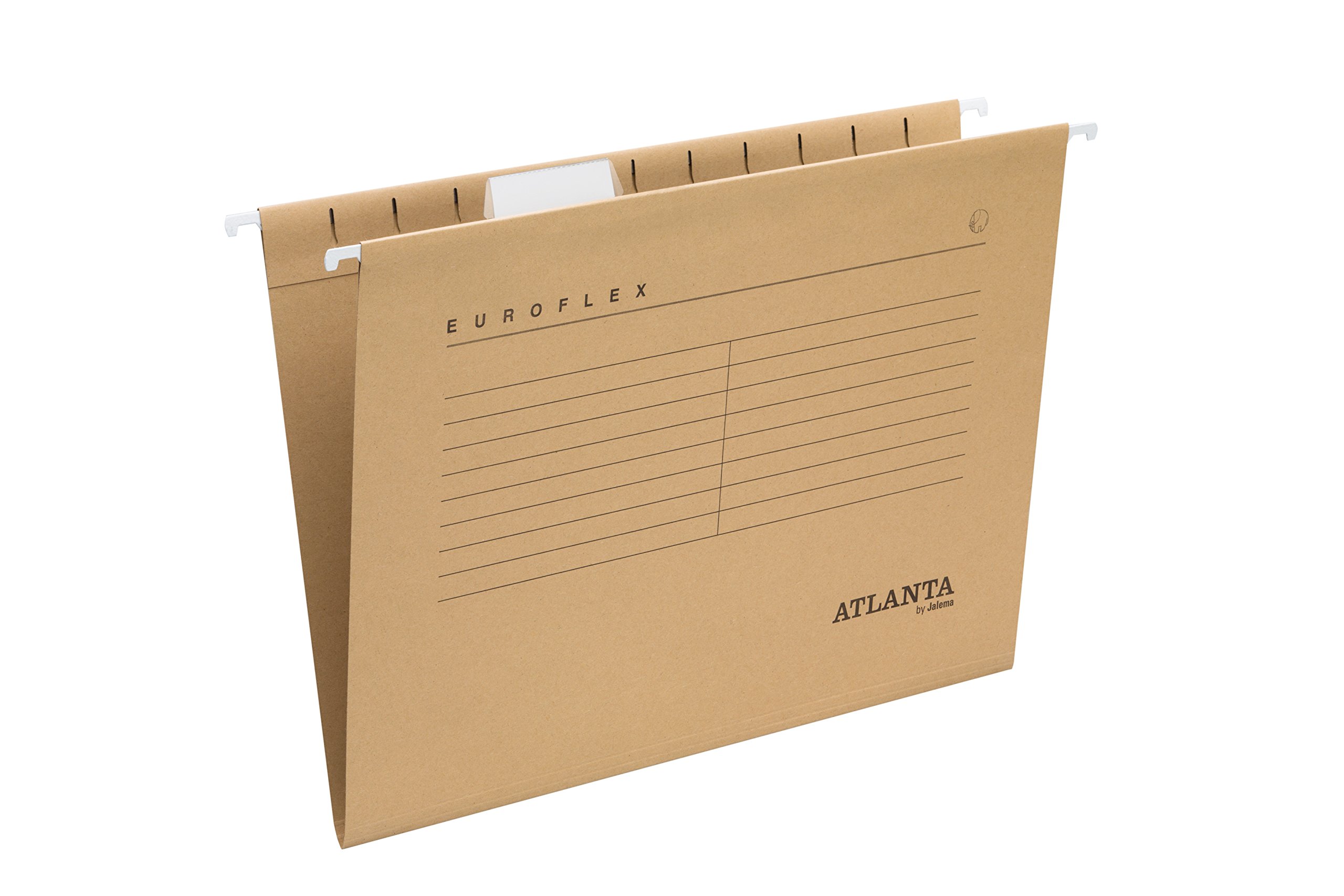 Jalema Euroflex 2652742700 Suspension Files DIN A4 Suspension Files Open Side Tabs FSC-Certified Pack of 25 Natron Brown