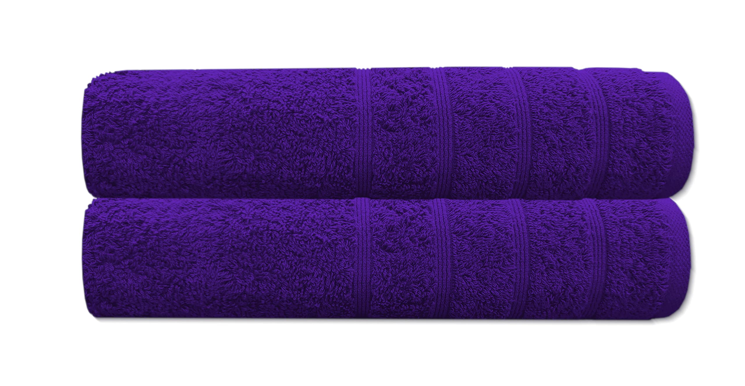 A & B TRADERS Bath Towels Set Premium Quality Ring Spun Soft Cotton Hotel Quality 70 x 130cm Quick Dry Highly Absorbent Large Bathroom Towels (Purple, 2)