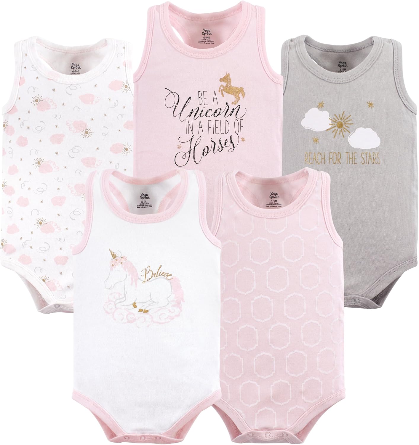 Yoga Sprout Unisex Baby Cotton Bodysuits: Clothing