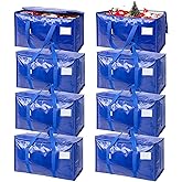 TICONN 8 Pack Extra Large Moving Bags Heavy Duty with Zippers & Carrying Handles, Durable Storage Bags Moving Boxes for Closet Organizers and Storage (8 Pack, Blue)
