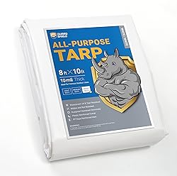 GUARD SHIELD Heavy Duty Tarp 8x10 Feet White Multi