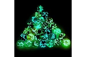 Skylety 20 Pieces Large Marbles Glowing in The Dark, Marbles Bulk Luminous Colorful Handmade for Kids Science Toys Games DIY Decoration(20 mm)