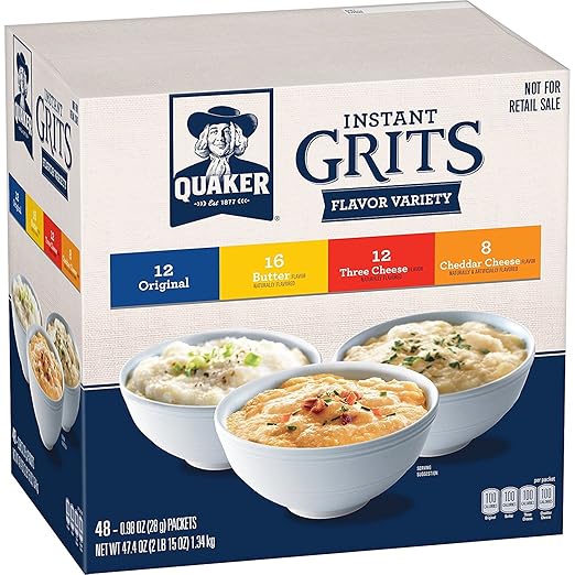 Quaker Instant Grits 48ct Box.