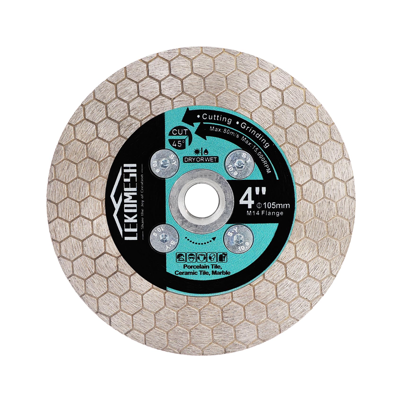 LEKOMESH 105MM Diamond Cutting Disc - Tile Cutting Disc Wheel Double-sided Diamond Discs for Cutting Grinding Porcelain Ceramic Tile Marble Granite,M14 Thread