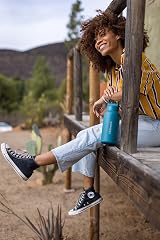 LifeStraw Go Series Insulated Stainless Steel Water Filter Bottle 1L Laguna Teal view 3