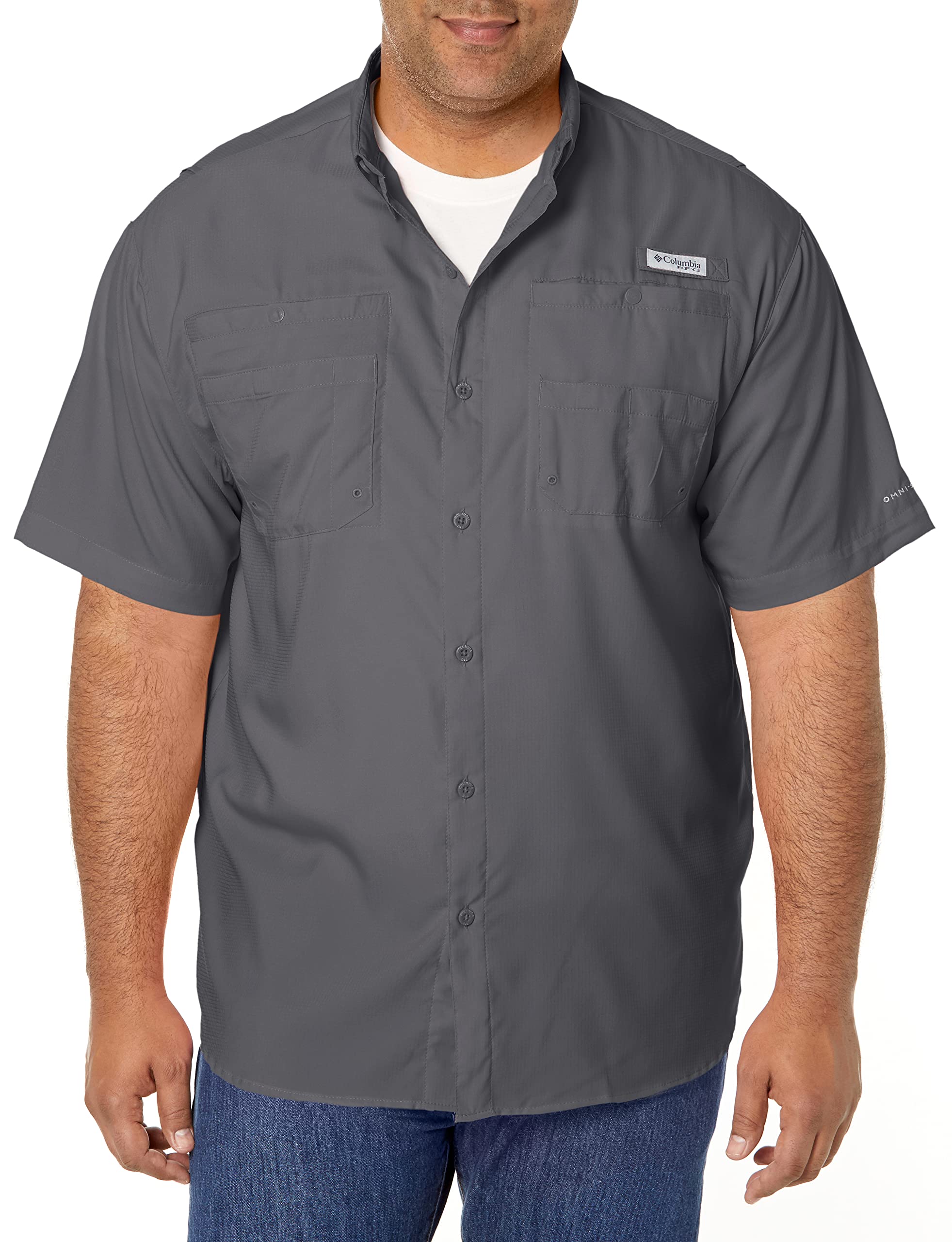 Columbia Mens PFG Tamiami II Short Sleeve Fishing Shirt, City Grey, X-Small Image