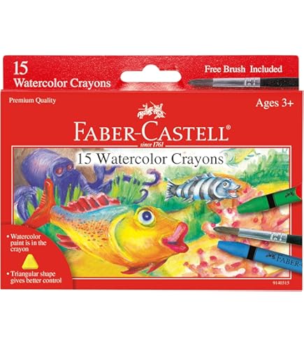 Eberhard Faber Colori Wax Crayons - 10 Triangle Shaped Waterproof Crayons For Kids