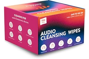 BigWave Drops Audio Wipes For Hearing Aids - 100 Pcs, Alcohol-Free, Individually Packaged Cleaning Towelette - Removes Earwax, Dirt and Sweat - For Rubber, Plastic, Silicone & Acrylic