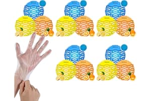 PESSILIN Urinal Screen Deodorizer, Urinal Mats for Men's Bathroom(15 PCS), Wet & Dry Urinal Cakes with Lemon, Orange, and Marine Odor Freshener, Perfect for Toilets of Shopping Malls, Schools,and Others
