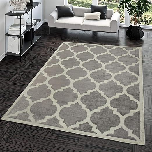 Tt Home Tappeto A Pelo Corto Moderno Design Marocchino Soggiorno Da Interni Alla Moda Grigio Größe60x100 Cm