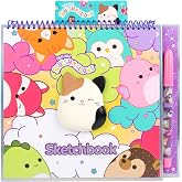 Horizon Group USA Sketch &amp; Activity Book, Squishmallows, 20 Pages | Cute, Spiral Bound Sketchbook for Drawing, Coloring, and Journaling, Arts and Crafts Activities for Kids