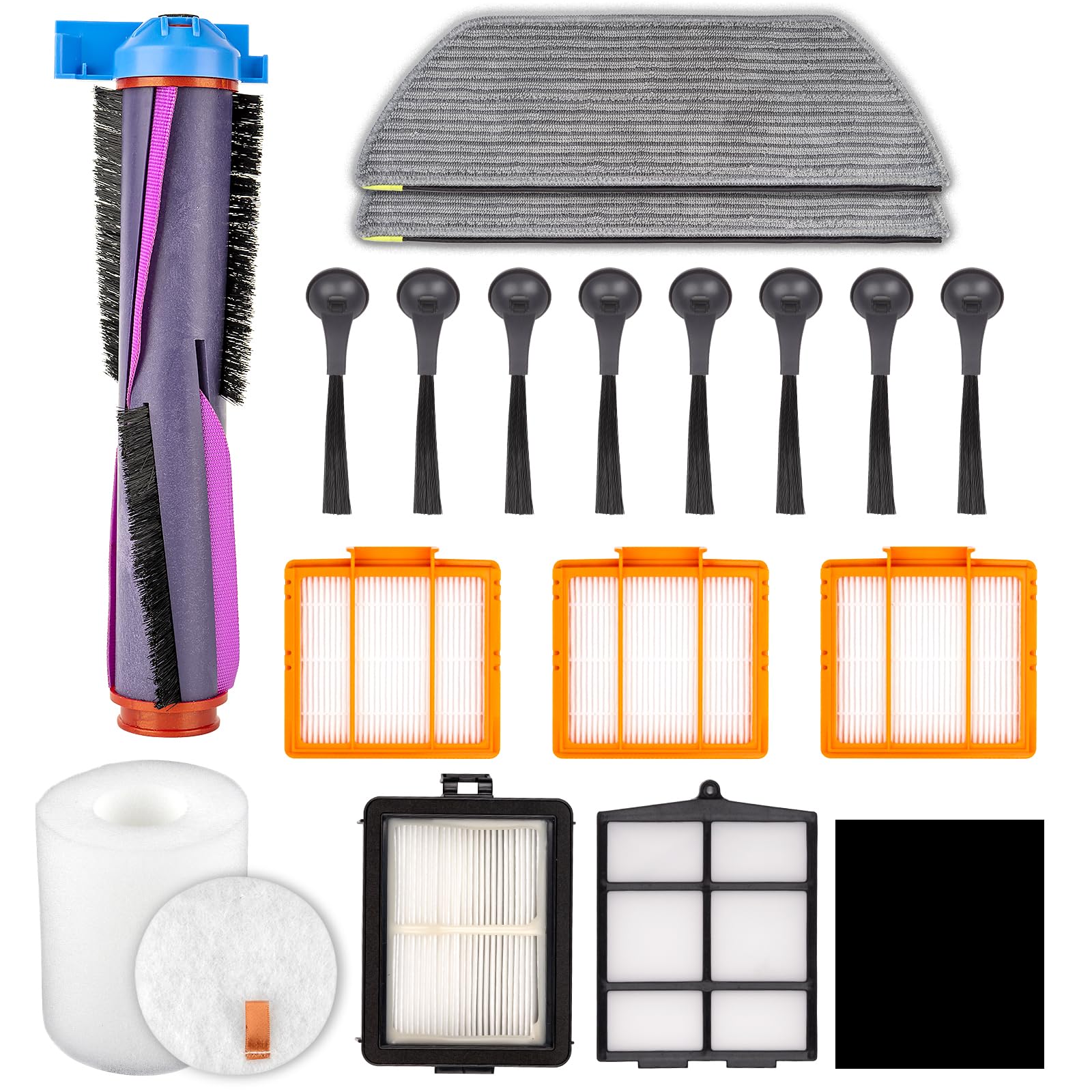 Photo 1 of (18 Pack) Replacement Parts for Shark AV2800ZE RV2820YE RV2820ZE AV2820S AV2820XEUS AV2820AE AV282BVEUS RV2800AE RV2800S RV2800XTUS RV2800AECA Robot Vacuum, Roller Brush, Filter, Side Brush, Mop Pad