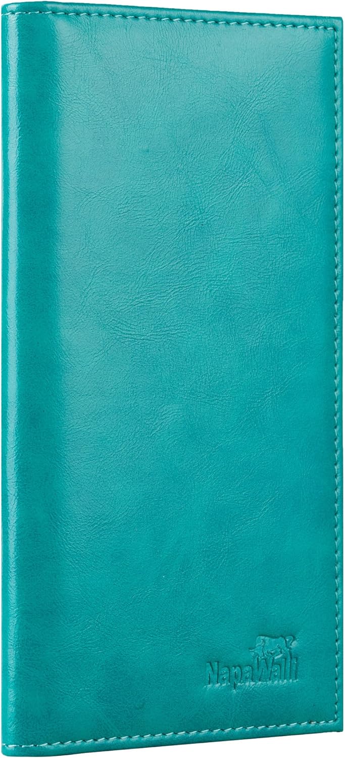 Toughergun Vegan Leather Checkbook Cover For Men & Women Card Holder Wallet RFID Blocking (vintage green): Shoes