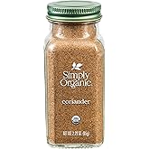 Simply Organic Ground Coriander Seed, 2.29-Ounce, Rich, Warm Earthy Yet Fruity Flavor, Bright Aroma, Slight Citrus Undertones
