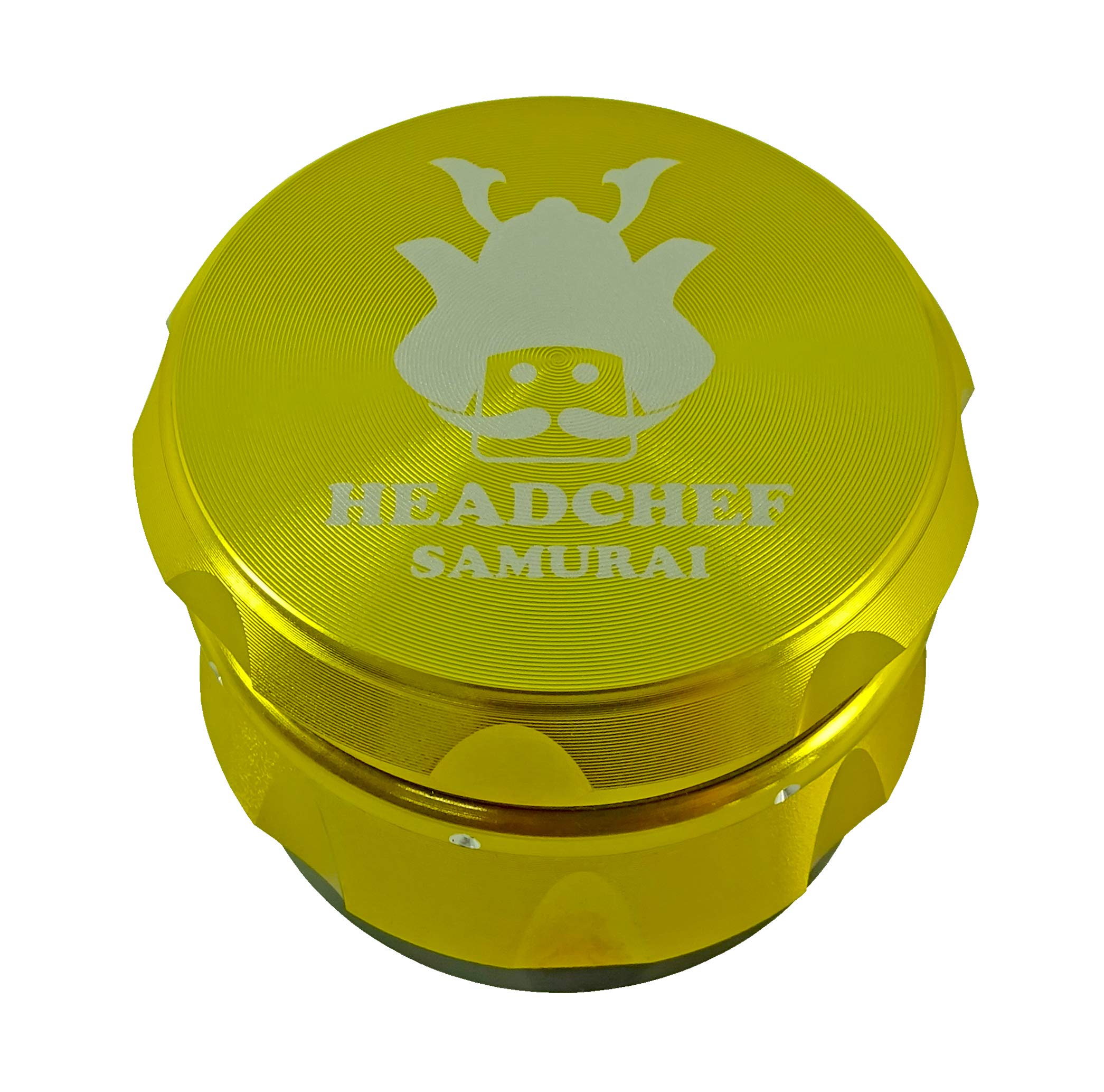 Headchef Samurai Metal Herb Grinder with Sifter Scraper – 4 Piece Grinder, 55mm (Gold)