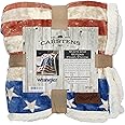 CARSTENS, INC. Wrangler Ultra Premium Super Soft Plush Sherpa Fleece Oversized Throw Blanket 54" x 68", Stars & Stripes
