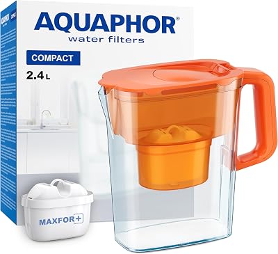 AQUAPHOR Compact Water Filter Jug 2.4L 1 Maxfor+ Filter Orange