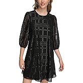 Calvin Klein Womens Glitter Chiffon Dress