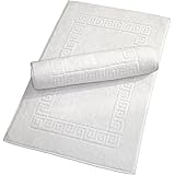 Black and white greek key rug