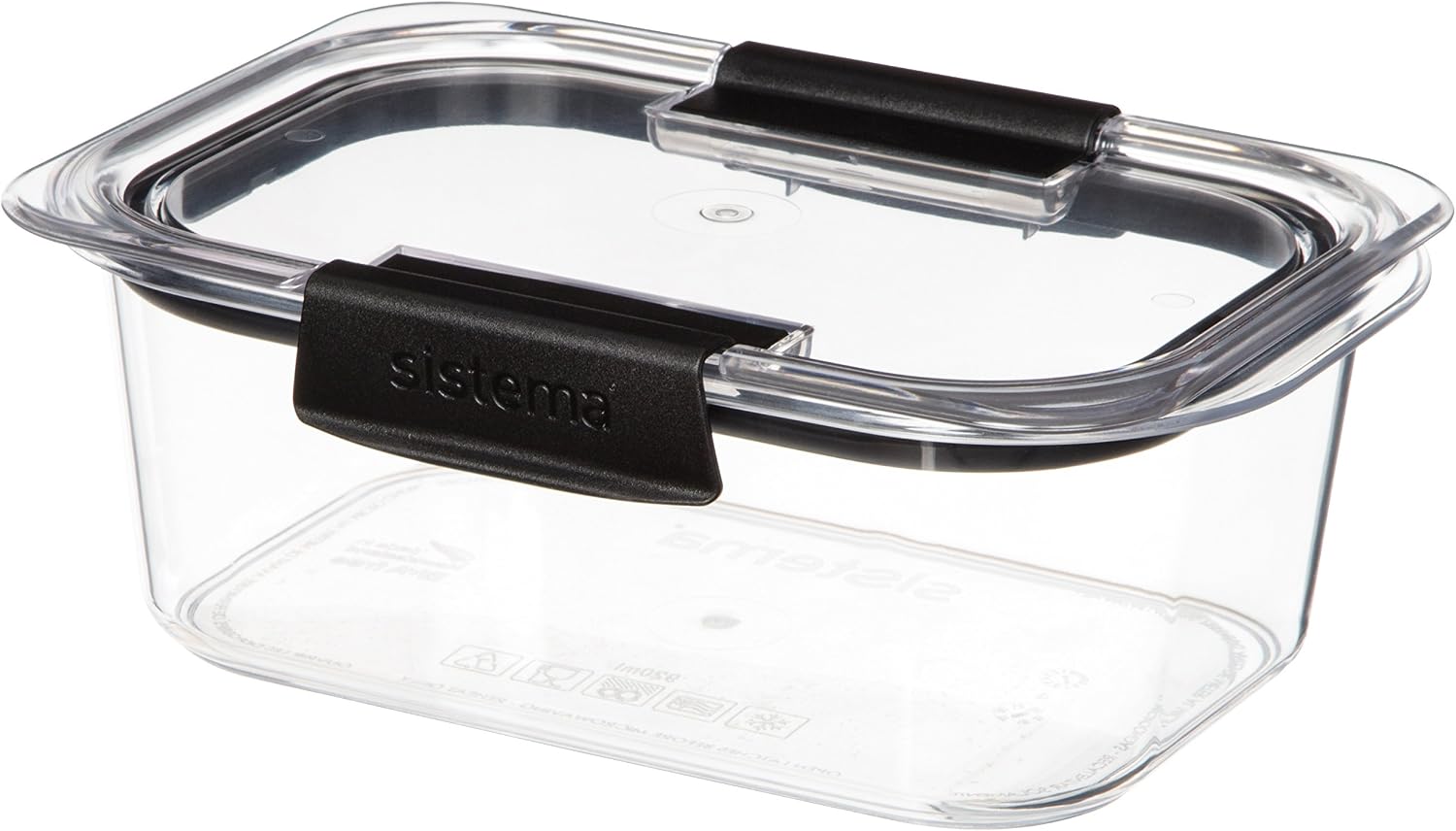 Sistema Brilliance Food Storage Container, Clear With Grey Clips and Seal, 920 ml - Image 3