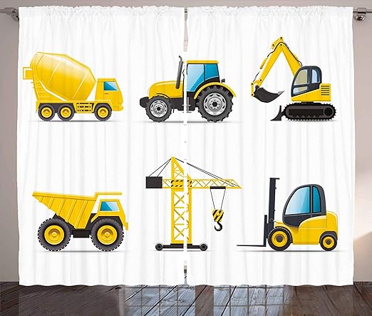 Amazon Com Lunarable Nursery Curtains Cartoon Style Heavy